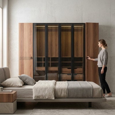 Armoire de luxe Mobilier armoire Chambres à coucher Armoires Portes en verre