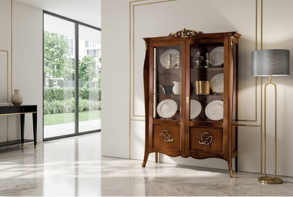 Vitrine Armoire en verre Commode Armoires Italie Mobilier Bois Style Baroque Vitrines