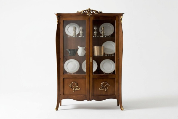Vitrine Armoire en verre Commode Armoires Italie Mobilier Bois Style Baroque Vitrines
