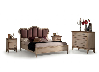 Lit Table de chevet Commode Ensemble de chambre à coucher Design Classique Lits de luxe nouveaux