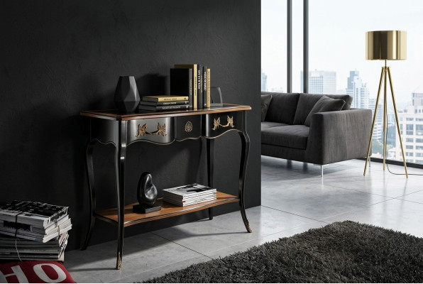Table de console Consoles Tables Mobilier Console en bois Téléphone Serviteur Italien
