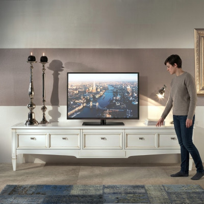 Coffre de serviteur Table télévision Affichage LED Armoire de salon Buffet de 220cm Nouveau