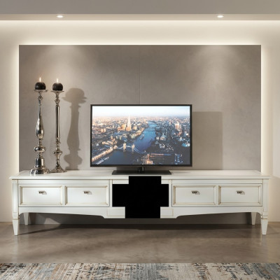Coffre de serviteur Table télévision Affichage LED Armoire de salon Buffet de 220cm Nouveau