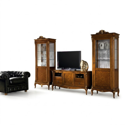 Meuble télé Salon Buffet TV Armoire de télé Meuble TV à tiroirs Meuble baroque italien