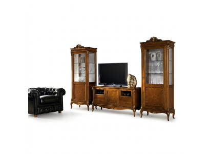 Meuble télé Salon Buffet TV Armoire de télé Meuble TV à tiroirs Meuble baroque italien