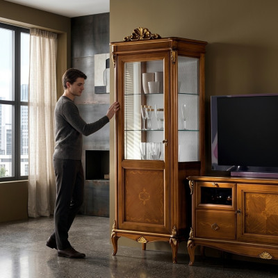 Meuble de salon Bahut Vitrine Armoire vitrée Bahut de salle à manger Armoires en bois Meubles