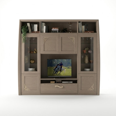 Unité murale Armoire Vitrine Bois Salle de séjour Meubles unités murales TV design vitrines