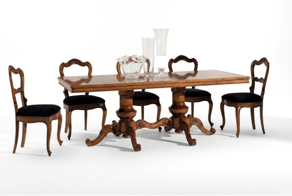 Table à manger Table de luxe Meubles en bois massif d'Italie Tables de salle à manger Ameublement