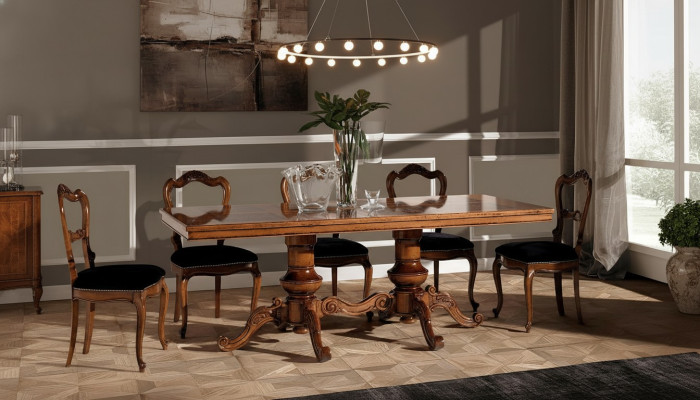 Table à manger Table de luxe Mobilier en bois massif Italie Tables de salle à manger