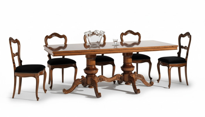 Table à manger Table de luxe Mobilier en bois massif Italie Tables de salle à manger