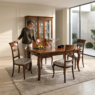 Chaises de salle à manger de luxe 4x Chaise Fauteuil Bois Marron Chaises Salle à manger Mobilier Groupe
