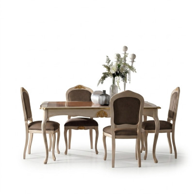 Mobilier de salon nouveau Chaises de salle à manger en bois Chaise de luxe Fauteuil brun Fauteuil