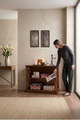 Étagère Bibliothèque Vitrine Armoires Armoire Classique En Bois Neuf