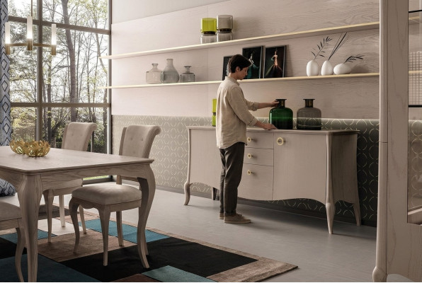 Commode Bahut Étagère Armoire Étagères Meubles en Bois Massif d'Italie Armoires