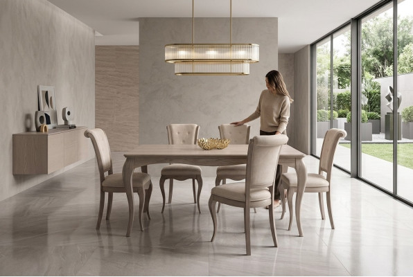 Table à manger Salle à manger Suite Mobilier Ameublement Groupe Table + Ensemble de 6 chaises 7 pièces.
