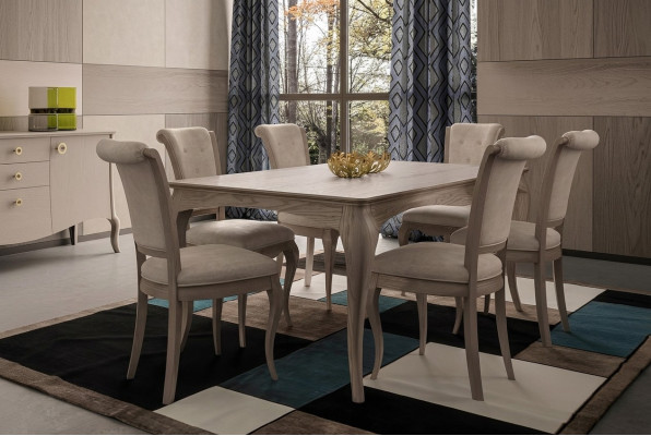 Table à manger Salle à manger Suite Mobilier Ameublement Groupe Table + Ensemble de 6 chaises 7 pièces.