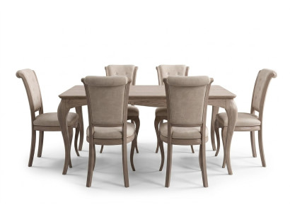 Table à manger Salle à manger Suite Mobilier Ameublement Groupe Table + Ensemble de 6 chaises 7 pièces.