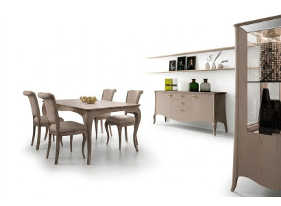 Ensemble de salle à manger classique Table Chaise Commode Set de salle à manger Chaises 6 pièces