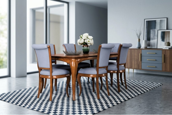 Mobilier groupe de meubles Ensemble de table + 6 chaises 7 pièces. Suite de table à manger salle à manger