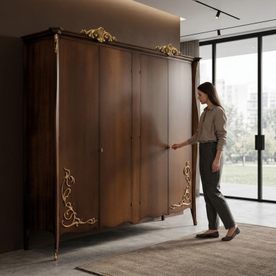 Armoire Armoire Armoire en bois Chambre Mobilier massif Italie Bois massif