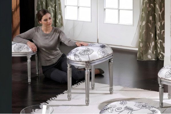 Tabouret rembourré Repose-pieds Ottoman Tabouret Pouf Tabouret de designer pour salon