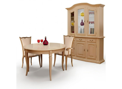 Salle à manger Mobilier en bois massif Vitrines Armoire Bois véritable Buffet Vitrine Verre neuf