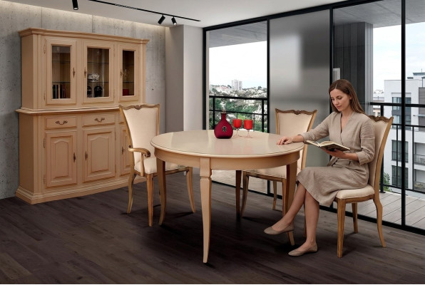 Salle à manger Tables Rond Meubles Table à manger de luxe Table ronde Bois massif Italie nouvelle