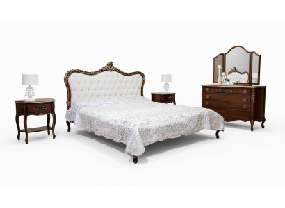 Lit 2x Table de chevet 3 pièces Ensemble de chambre Mobilier design Lits modernes de luxe nouveau