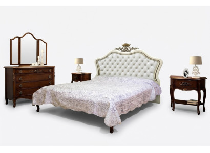Classique lits de luxe de meubles Chambres à coucher Table de chevet 2x 3 pièces.