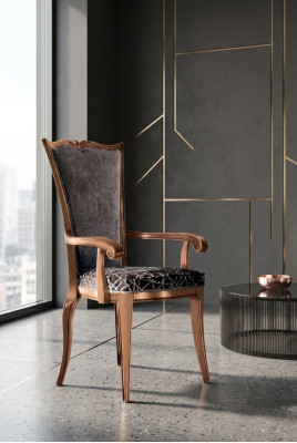 Chaise de salle à manger Art Déco accoudoir Chaises de salle à manger Conception Fauteuil-textile de luxe