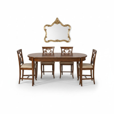 Table à manger + 4x Chaises Chaise Salle à manger Set Groupe Ess Table Moderne Tables Suite