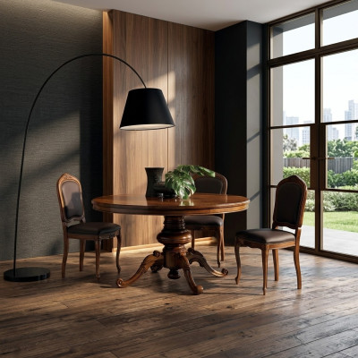 Salle à manger Tables Rond Meubles Table à manger de luxe Table ronde Bois massif Italie neuf