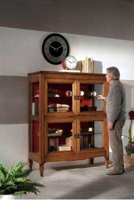 Salon Buffet Armoire en Verre Vitrine Buffet de Salle à Manger Armoires en Bois Mobilier