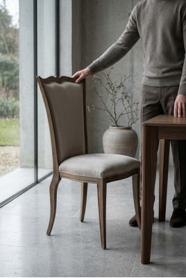 Rembourrage de chaises 1x Fauteuil Salon Salle à Manger Chaise de créateur en textile de luxe