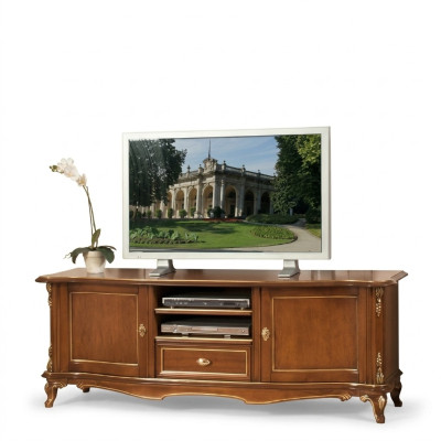 Meuble TV Meuble TV Design pour Salon Étagère Marron en Bois Étagères Bas Italie Neuf