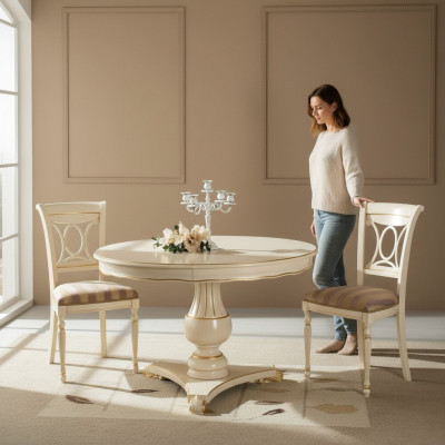 Groupe Ensemble 2x chaise Chaise de salle à manger Chaises Bois Luxe Ensemble de salle à manger Suite Mobilier