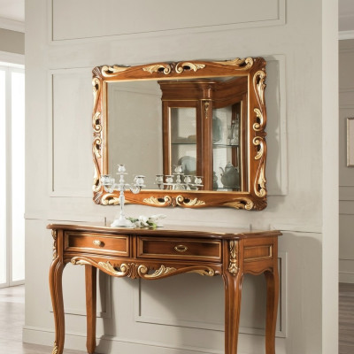 Miroir mural de design classique, Meuble italien Miroir mural Miroir en bois.
