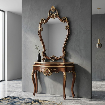 Console Table Mirror Sideboard Set neues Holz im italienischen Möbelstil Stile Elisa