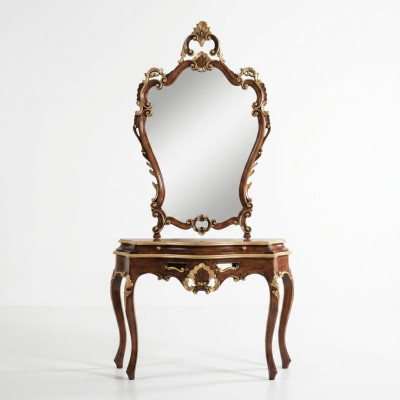 Console Table Mirror Sideboard Set neues Holz im italienischen Möbelstil Stile Elisa