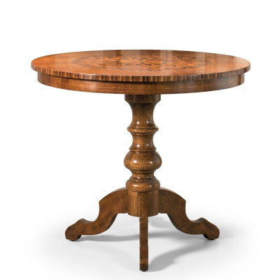 Table à manger de luxe table ronde en bois massif Italie nouvelles tables de salle à manger en bois rond mobilier
