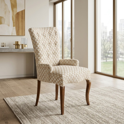 Fauteuil Chaise rembourrée Accoudoir Fauteuil luxueux Chaise Chaises Salon Salle à manger