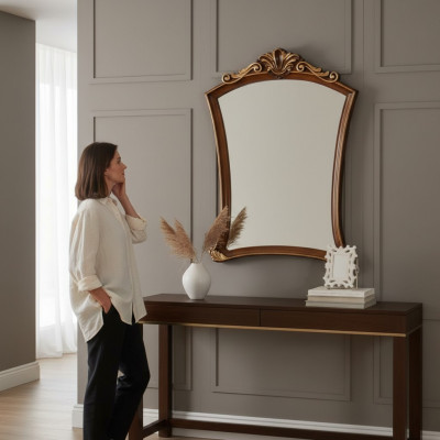 Design miroir classique italien Miroir mural Italie en bois Support mural nouveau
