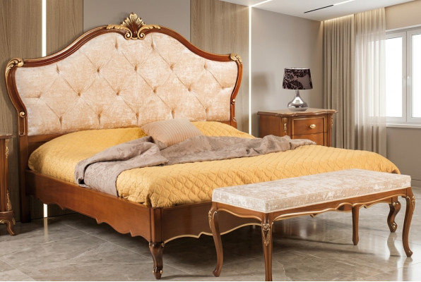 Meubles de lit Lit double Bois naturel Meubles de chambre à coucher Design Lits Meubles Italie