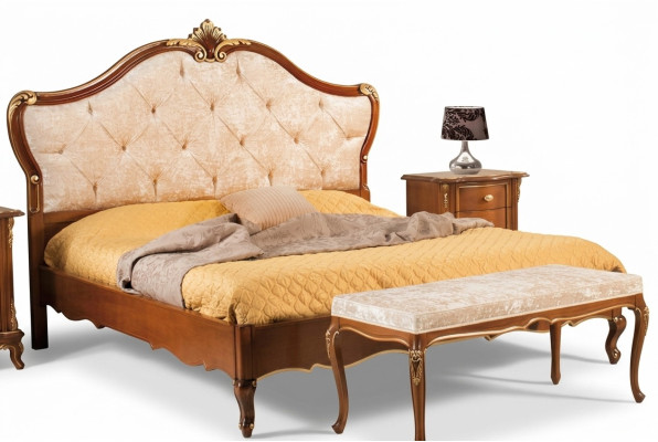 Meubles de lit Lit double Bois naturel Meubles de chambre à coucher Design Lits Meubles Italie