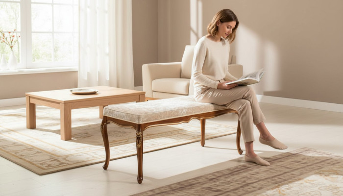 Tabouret ottoman rembourré Tabouret Repose-pieds Tabouret de siège Design de salon neuf