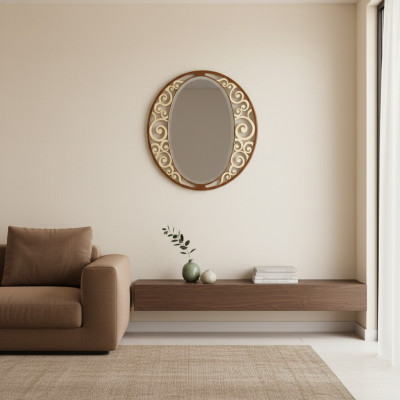 Classique r Design Miroir Miroir mural italien Support en bois Mur Italie nouveau