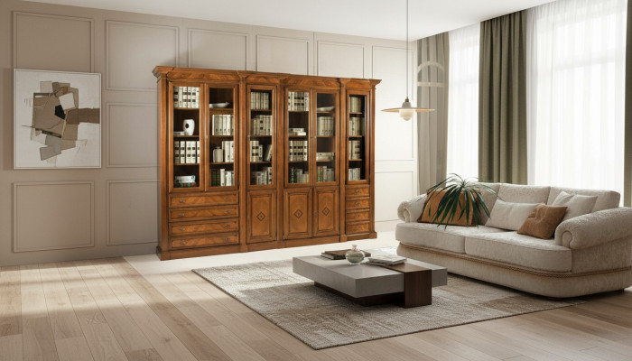 Étagère à livres brun vitrine Armoire Bibliothèque Vitrine Étagère Étagères nouveau