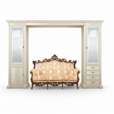 Armoire Vitrine Bois Salon Mobilier Unités Murales TV Design Moderne Unité Murale