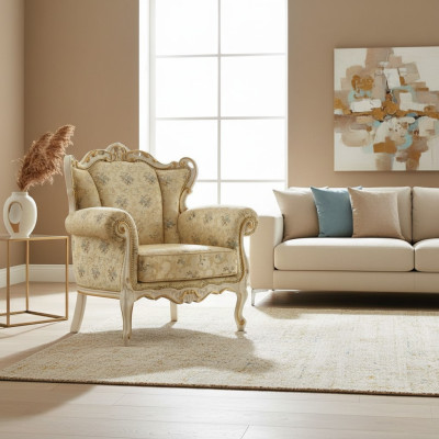 Fauteuil à oreilles design de siège en tissu de luxe StileElisa Textile siège unique nouvel
