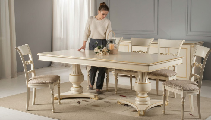 Table de salle à manger de luxe Table de salle à manger Tables en bois Styles Mobilier de salle à manger Elise